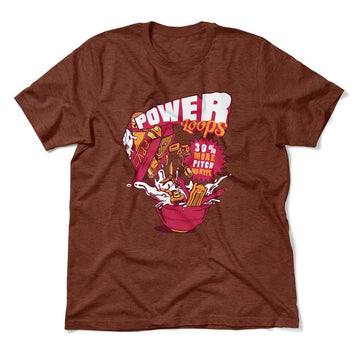 Power Loops Men/Unisex T-Shirt in Heather Clay color